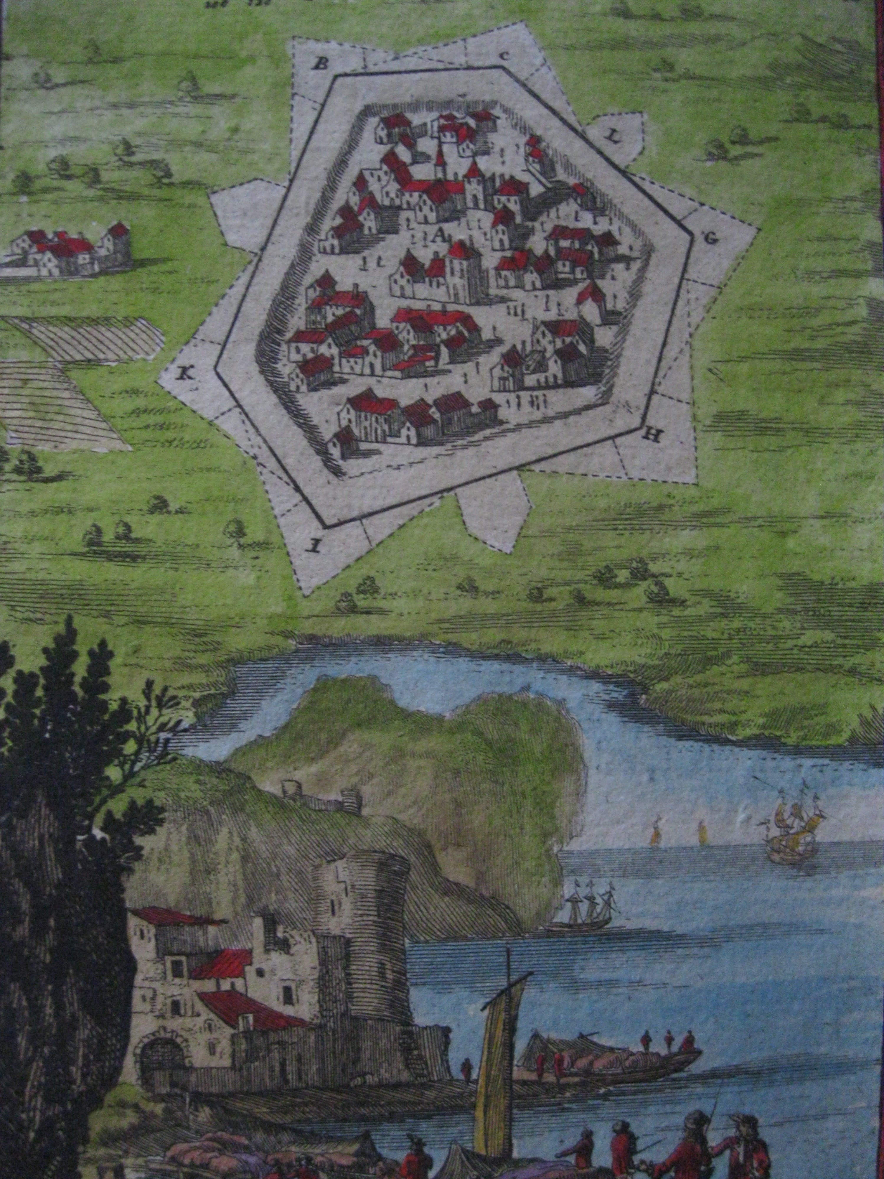 Ciudad fortificada, 1696.Mallet
